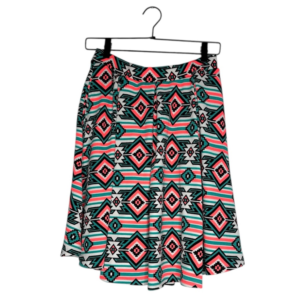 LuLaRoe Madison Geometric Bright Aztec Print A-Line Skirt Size S Coastal Cowgirl